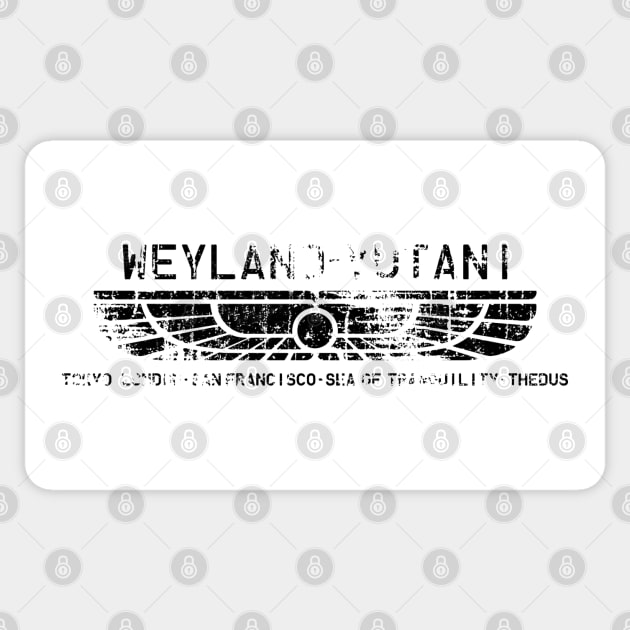 Weyland Yutani distressed, black text Sticker by obstinator